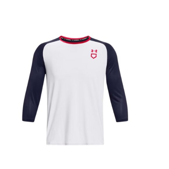 Youth Under Armour Utility Boys 3/4 Sleeve Baseball Shirt 1379952-100 - Picture 2 of 3